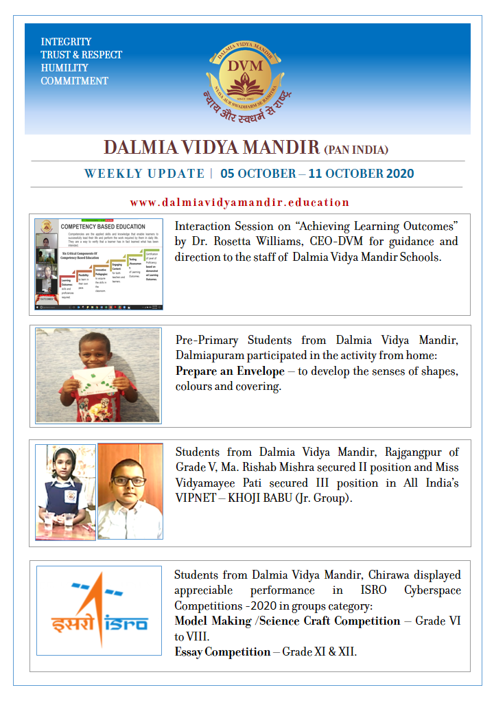 DVM Weekly Update (5 Oct - 11 Oct 2020)